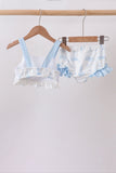 Blue Sailboat Smocked 2PC Swimsuit