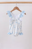 Blue Sailboat Smocked One-Piece Swimsuit