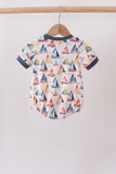 Blue Sailboat Smocked Bubble