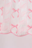 Pink Bow Print Ruffle Shorts Set