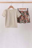 Camo Wildlife Embroidered Shorts Set