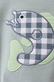 Green Fish Applique Bubble