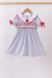 Blue Apple Smocked Plaid Dress