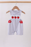 Blue Apple Embroidered Plaid Jon Jon