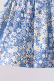 Blue Floral Print Bloomer Set