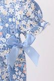 Blue Floral Print Bubble
