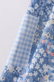 Blue Floral Print Dress