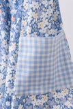 Blue Floral Print Dress