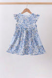 Blue Floral Print Dress