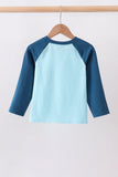 Teal Apple Embroidered Top
