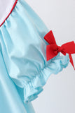 Blue Apple Embroidered Dress