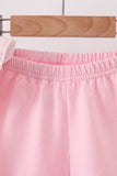 Pink Jack-O-Lantern  Applique Ruffle Shorts Set