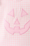 Pink Jack-O-Lantern  Applique Ruffle Bloomer Set