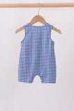 Navy Apple Embroidered Gingham Jon Jon