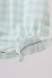 Green football french knot gingham ruffle bubble