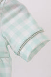 Green football french knot gingham bubble