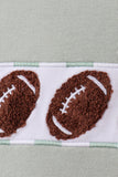 Green football french knot gingham shorts set
