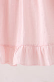 Pink Castle Embroidery Jacquard Ruffle Dress