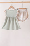 Green Scarecrow Embroidery Bloomer Set