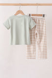 Green Scarecrow Embroidery Pants Set
