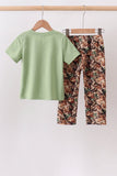 Green Hunting Print Pants Set