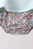Blue Floral Bow Applique Bubble