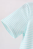 Blue Tool Embroidery Stripe Top