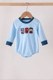 Blue character embroidery bubble