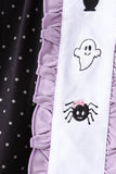 Black ghost spider embroidery ruffle pants set