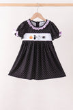 Black ghost spider embroidery ruffle dress