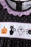 Black ghost spider embroidery ruffle dress
