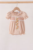 Khaki Pumpkin Smocked Ruffle Bubble