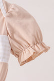 Khaki Pumpkin Embroidery Gown