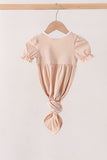 Khaki Pumpkin Embroidery Gown