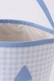 Blue Pumpkin Applique Gingham Basket