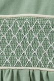 Sage collar smocked lace bloomer set