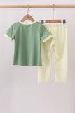 Sage smocked pants set
