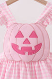 Pink Jack-O-Lantern  Applique Ruffle Dress