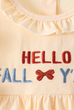 Hallo Fall Y'ALL Pumpkin Ruffle Shorts Set