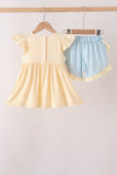Hallo Fall Y'ALL Pumpkin Ruffle Shorts Set
