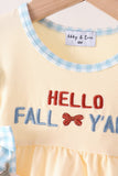 Hallo Fall Y'ALL Pumpkin Ruffle Bubble