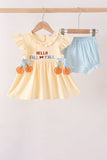 Hallo Fall Y'ALL Pumpkin Ruffle Bloomer Set