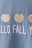 Blue Hallo Fall Y'ALL Pumpkin Romper