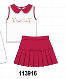 Red Alabama Roll Tide Embroidery Skorts Set