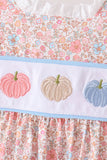 Pink Pumpkin Floral Embroidery Bloomer Set