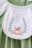 Sage Pumpkin Embroidered Dress