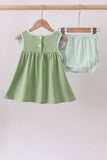 Sage Pumpkin Embroidered Bloomer Set