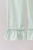 Sage Pumpkin Embroidered Ruffle Pants Set