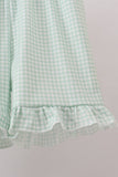 Sage Pumpkin Embroidered Ruffle Shorts Set