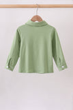 Sage Pumpkin Embroidered Button Down Shirt